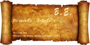 Brankó Edgár névjegykártya